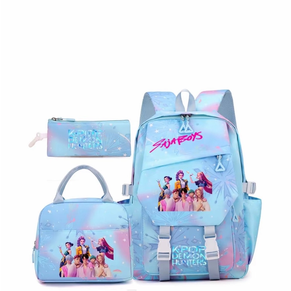 K-Pop Demon Hunters Kids Backpack Set - Light Blue